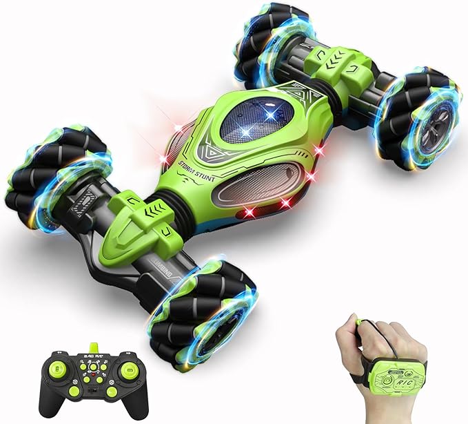 RC Cars1:12 Gesture Sensing Stunt Car Toys for Boys Girls 6-12 Year Old 4WD Hand Remote Control Toy 360° Rotate Transform Off-Road Drift with Lights Sound Birthday Xmas Gifts for Kids