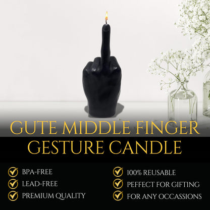 GUTE Middle Finger Candle - Hand Gesture FCK You Candle (Black)
