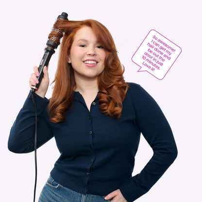 Wavytalk 3 in 1 Curling Wand Set, Multi Curl, Curling Iron Set with Heated Round Brush, Flat Iron Hair Straightener, 1 1/4 inch Curling Iron, Dual Voltage Hair Curler(Pink)