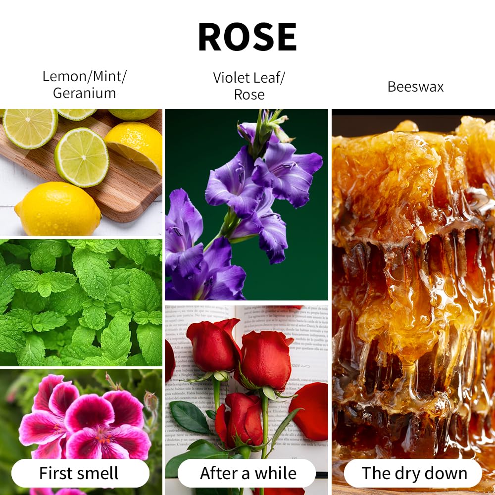 SVECKE Rose Scented Candle 7oz Soy Wax Jar Candle Long Burning Aromatherapy Candle for Home Bedroom Gift for Women Men Housewarming New Home Gift