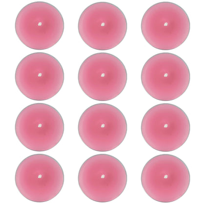Hand-Poured Cherry Blossom Scented Tea Light Candle 4 Hours Clean Burning Rose Pink Round Tea Light Candle for Wedding Spa Nights Meditation Yoga Bath Relaxation
