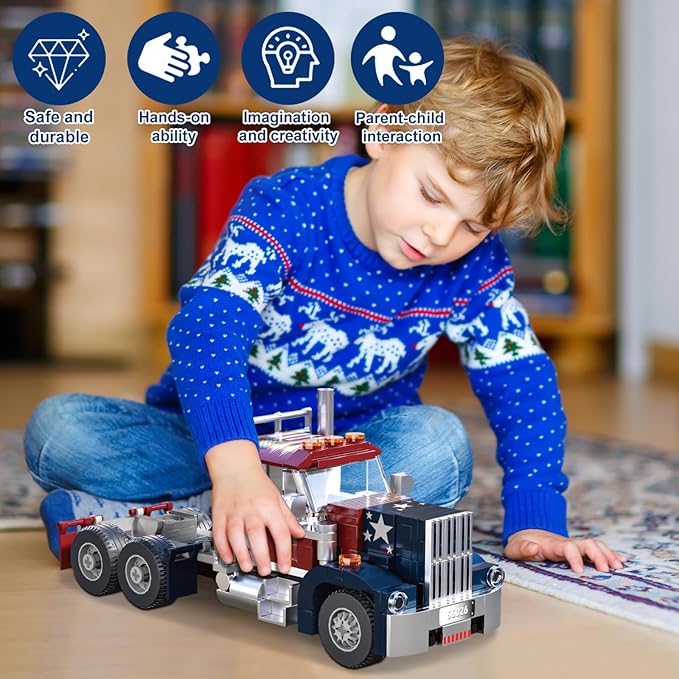 Semi Truck Building SetsCity Tow Truck Toy Building Block Set for Adults and Boys（268PCS）