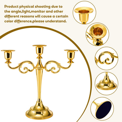YOUEON Candelabra, Candelabra Candle Holder, Tall Candlesticks Holder, Elegant Taper Candle Holder Centerpiece for Wedding, Church, Halloween, Dining, Home Decor (Gold)