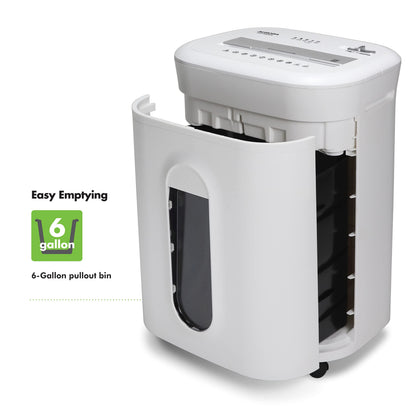 Aurora Heavy Duty Anti-Jam 15-Sheet Crosscut Shredder/60 Min Run Time/ 6-Gallon Pullout Basket, White