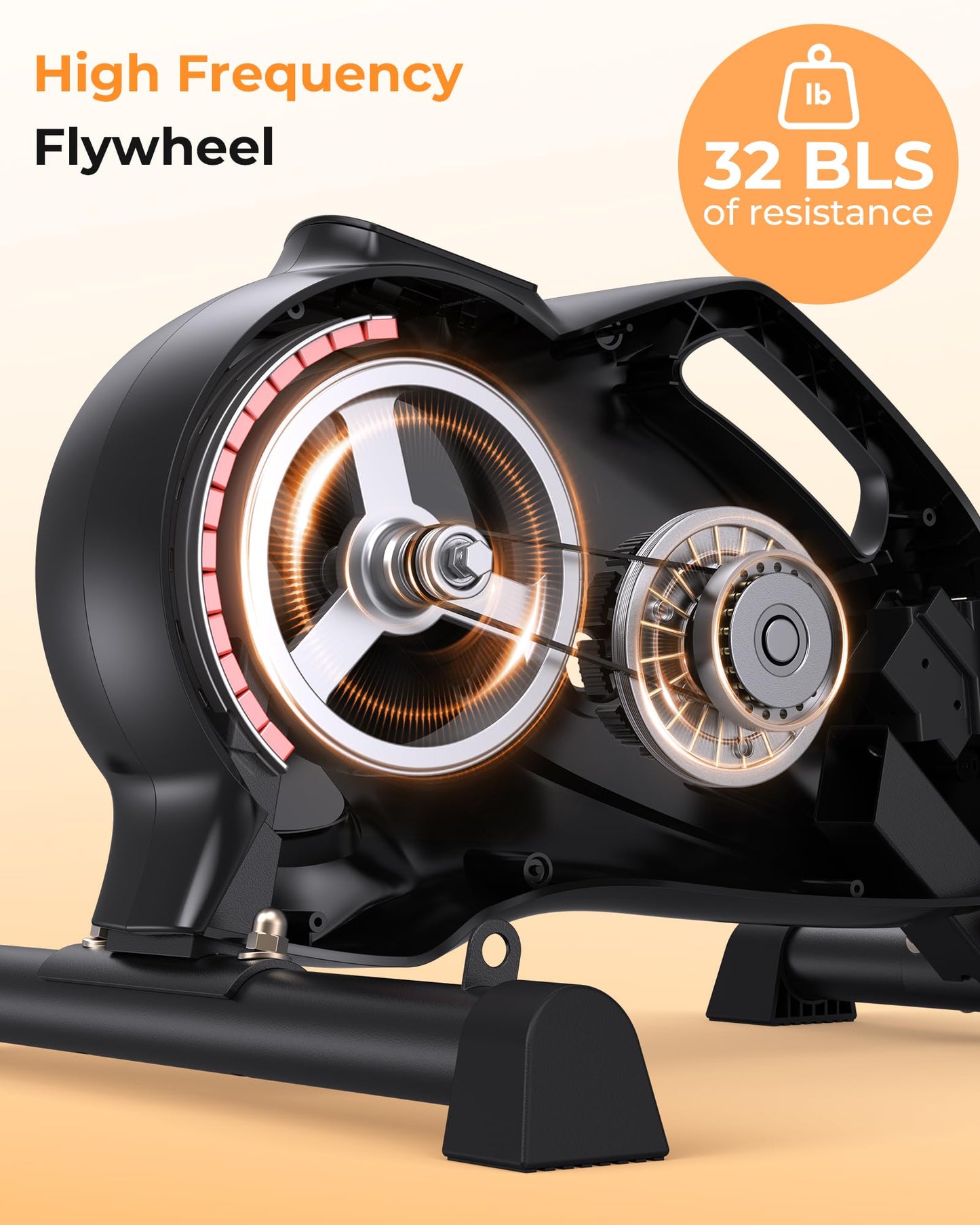 YOSUDA Under Desk Bike Pedal Exerciser, Mini Bike with Bluetooth Portable Foot Cycle Arm & Leg Peddler Machine with 2 Resistance Bands & Non-Slip Mat