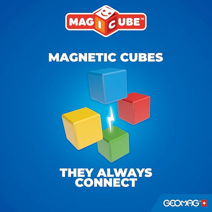 Geomag Magicube Magnetic Building Blocks for Toddlers Ages 1–5 Swiss-Made STEM Toy (24-Piece - Montessori)