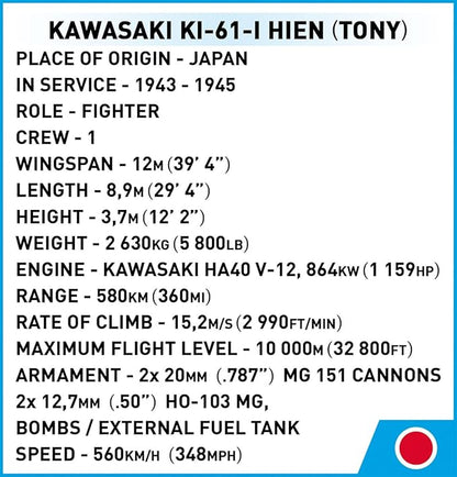 COBI Historical Collection WWII Kawasaki KI-61-I Hyen (Tony) Plane