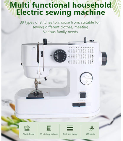 Sewing Machine with Extension Table,39 Built-in Stitches, LED Light 2-Speed Foot Pedal, and Accessories Kit for Home DIY Projects & Gift Perfect for Sewing Machine for Beginners for Adult