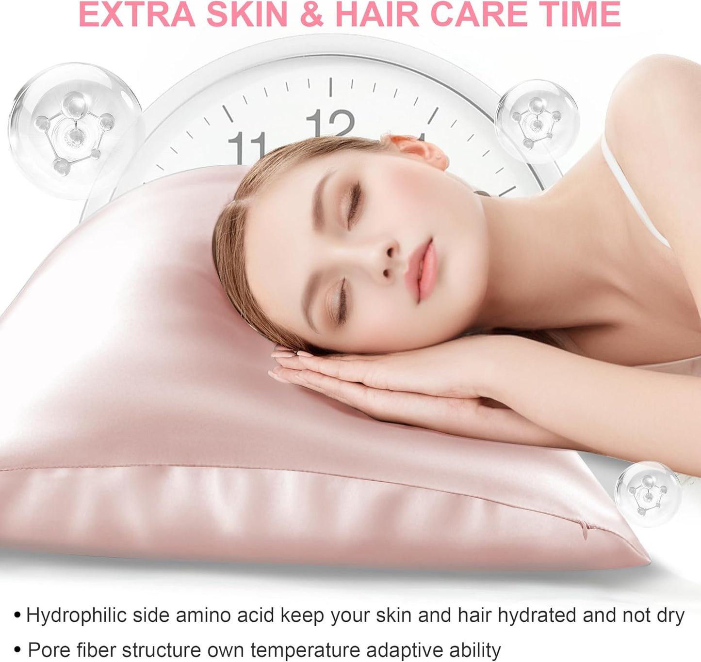 Skiennix Mulberry Silk Pillowcase - King Size, Hidden Zipper, Soft & Breathable for Hair & Skin | Coral Pink