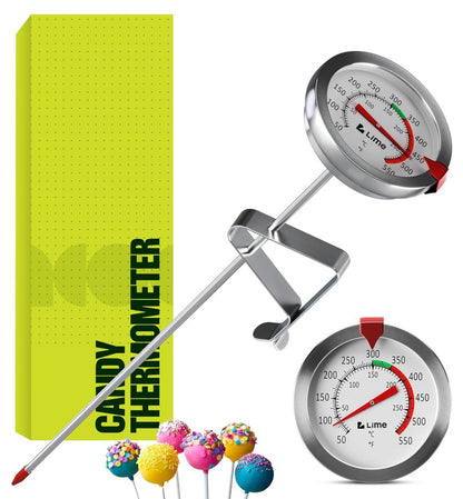 CRAFT911 Candy Thermometer with Pot Clip - Deep Fry Oil Thermometer for Frying and Candle Making (White)