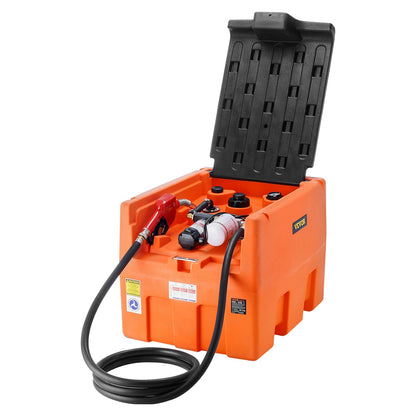 VEVOR Portable Diesel Tank, 48 Gallon, 10.6GPM Flow Rate, Diesel Fuel with 12V Electric Transfer Pump, 13.1 ft Hose, Auto Fueling Nozzle, Transfer Tank for Easy Fuel Transportation, Orange