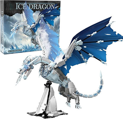 Ideas Ice Dragon Building SetCompatible with Mainstream Brands Adults Collectible MOC Dragon Model STEM Toy for GOT Fans Home DecorCreative Gift for Kids Boys &amp Girls 8-16 (1019 PCS)