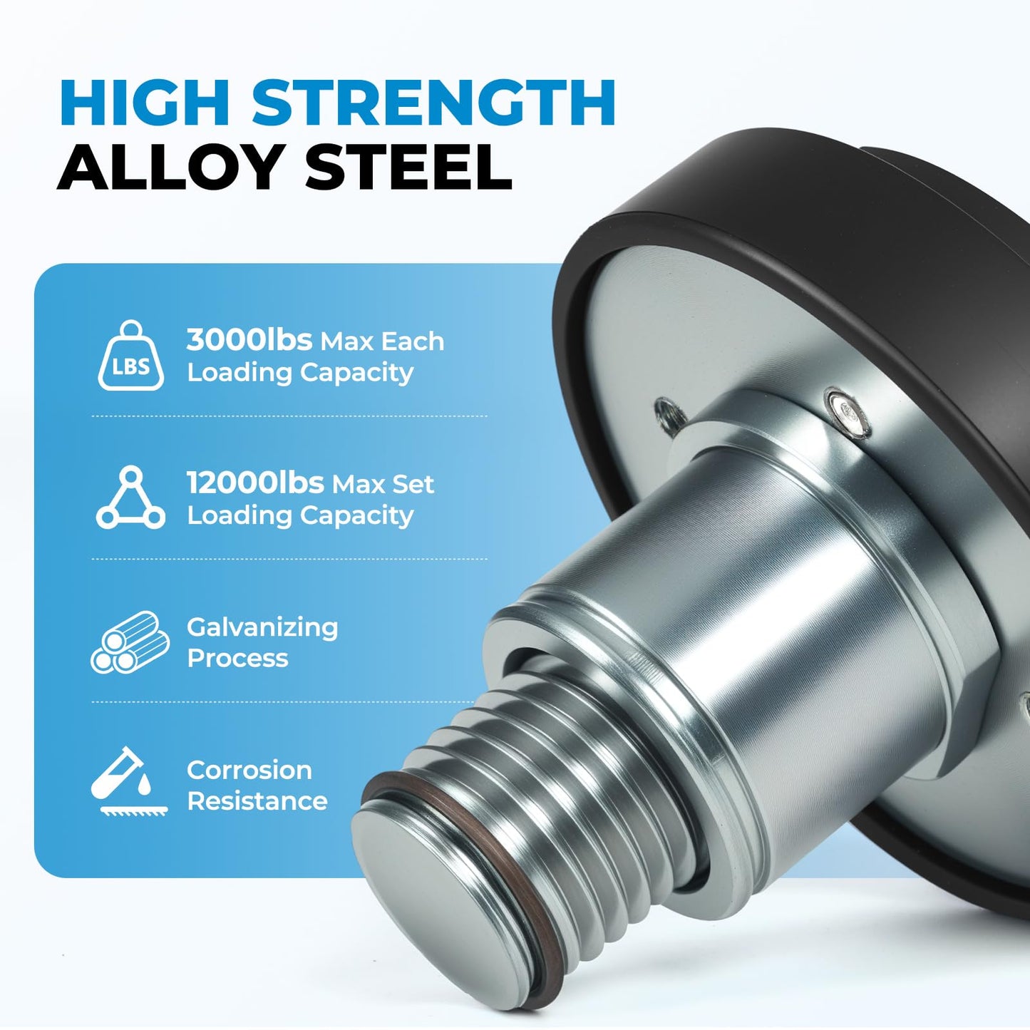 Atesilor 4pcs 50mm Screw Up Car Lift Adapter with Upgraded Rubber Lift Pads, 4-9cm Extension Car Lift Feet Tray for Car Lift Bridge Jack Stable Support, Fit for Rotary 2 Post Lift