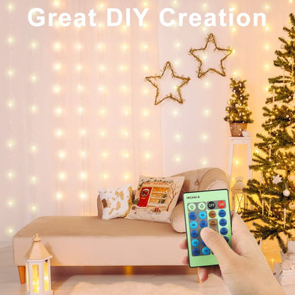 ZAECANY Outlet LED String Lights with Remote Control 99ft with 300 LEDs Dimmable Fairy String Lights for Bedroom,Trees, Indoor/Outdoor Copper String Lights for Birthday, Wedding,Party Warm White