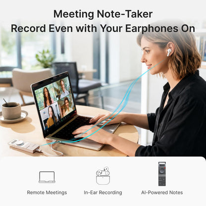 HiDock P1 AI Voice Recorder: Smart Voice Recorder Work with Bluetooth Earbuds Portable Digital Recording Device BlueCatch Tech Meeting Transcription Summary Playback HiNotes Control 64GB(Space Gray)