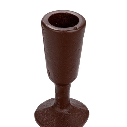 Bloomingville Decorative Cast Metal Taper Candle Holder, Brown