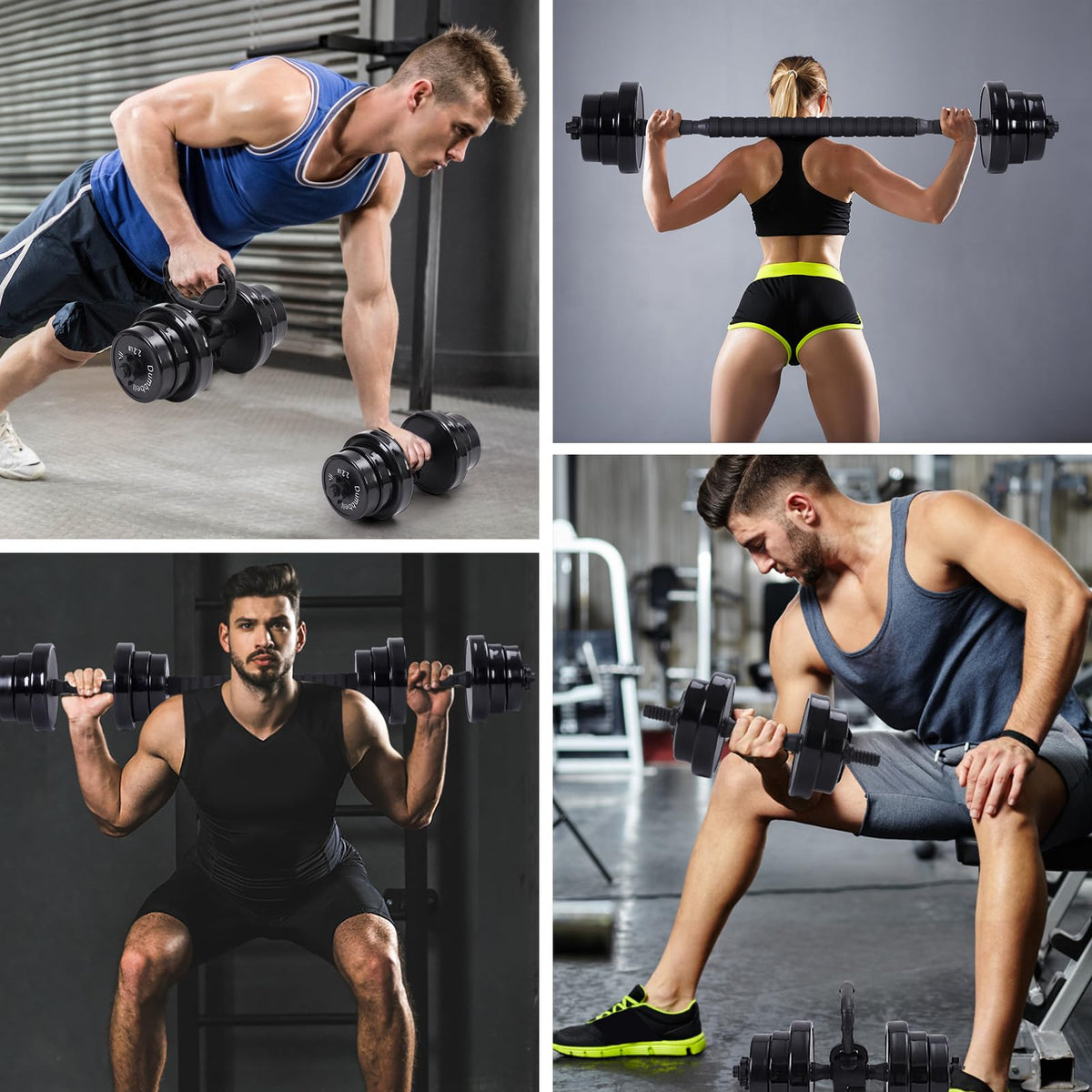 Nice C Weights, Dumbbell Set, Kettlebells, Adjustable Dumbbells, Barbell Weight Set, 20-40-50-70LB 3-in-1 set, Non-Slip, All-purpose (40LB)