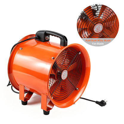 SZMiNiLED Portable Exhaust Blower Fan:12 inch Professional Industrial Exhaust Fan 3198CFM 585W Quiet Air Mover Portable Duct Ventilator for Utility Garage Commercial Basement Workshop Extractor Human