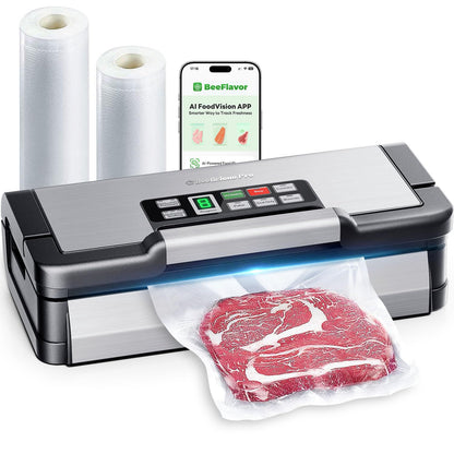 95kPa Vacuum Sealer Machine with AquaLock Technology, for Moist Seals, 2X Seal & 130W, Fully Automatic Food Sealer, Built-In Cutter
