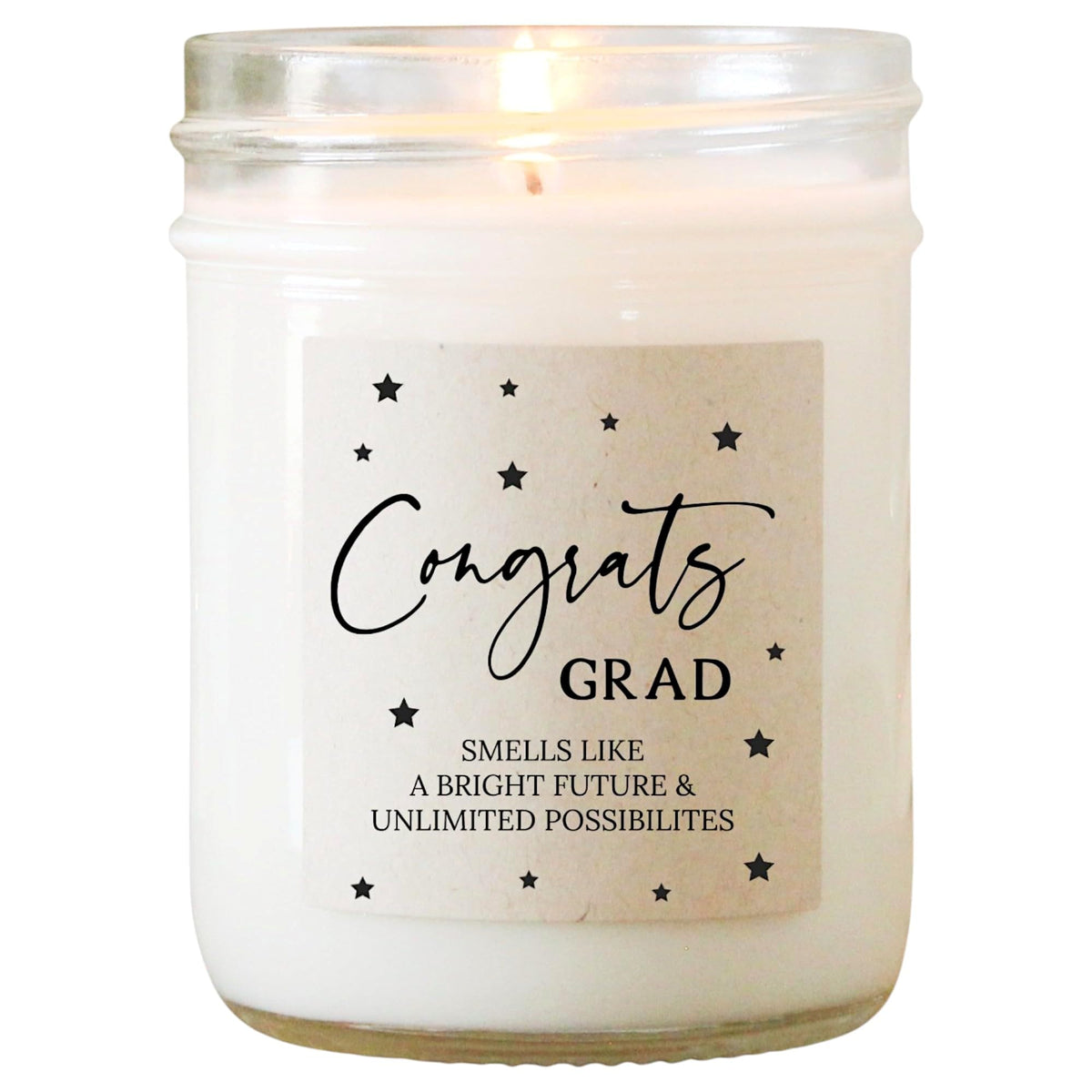 The Dancing Wick Candle - Congrats Grad 2026 - Golden Hour Scented Soy Wax Candle - Dreamy Floral & Sweet Amber Scent - 8 oz, Hand-Poured - Made in the USA – Graduation Gift (Congrats Grad)