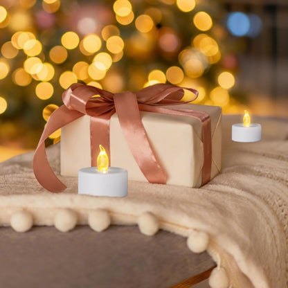 LED Tea Light Flameless Candles with Remote Control Flickering Tealight Long Lasting, Battery Operated with Timer for Halloween Home Decoration Seasonal &Festival Celebration WarmYellow (24pcs)
