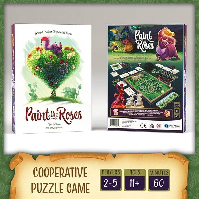 Northstar Game Studio Paint The Roses Board Game | Cooperative Strategy Game for Adults Teens and Families | Alice in Wonderland Puzzle Game | 2 to 5 Players Play in 60 Minutes