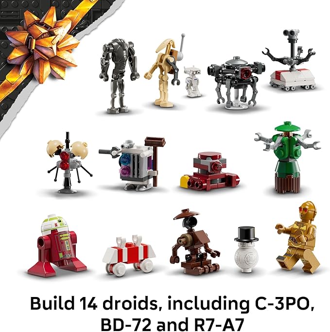 LEGO Star Wars Advent Calendar 2025 Kids Toy - Holiday Countdown Playset with 24 Toys for Boys &amp Girls Ages 6+ - Includes C-3PO &amp BB-8 Figures - Star Wars Gift Idea for Christmas - 75418