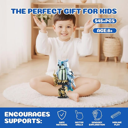 Ideas Magic World Owl Flower Animal Building Set Owl Creative Desk LampCollectible Harry Bird ModelGifts for Adults or Teens Kids 8+ (1288 Pieces)