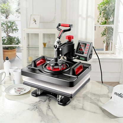 AKEYDIY Professional 8 in 1 Heat Press Machine Sublimation Machine 12" X 15" Shirt Press Machine 360° Swing Away - Industrial-Quality Digital Sublimation Heat Press Machine for T Shirt Mug Hat Plate