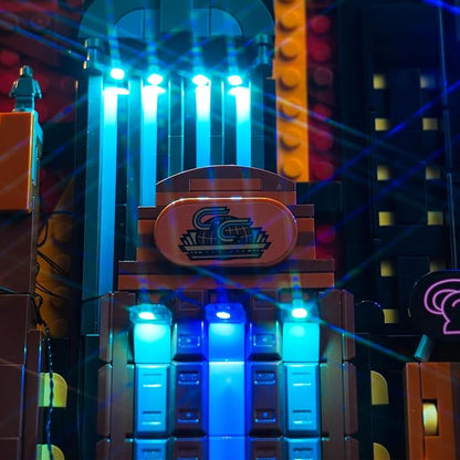 Upgraded Led Light Kit for Lego The Animated Series Gotham City Building Set Remote Control Version Compatible with Lego 76271 (Model Not Included)