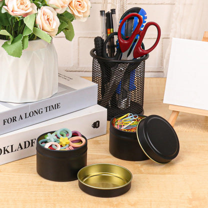 IHDYPPEW 48 Pack 4 oz Black Tins with Lids, Candle Containers, Empty Candle Jars Bulk, Candle Jars for Making Candles, Candle Supplies for Party Favors, Spices, Jewelry, Cosmetics