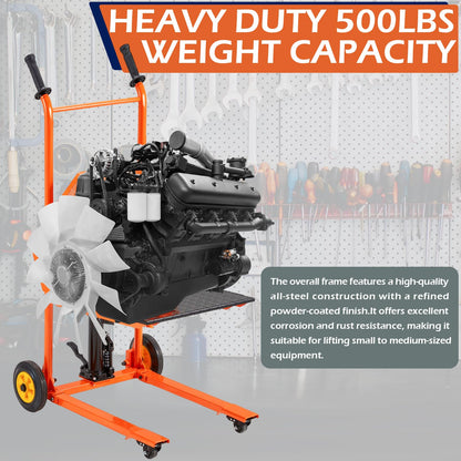 AECOJOY Hydraulic Lift Winch Stacker, Material Lift Table Cart 500 Lbs Capacity, 32" Max Lift Height, Pallet Truck Jack with Lockable Swivel Casters – Ideal for Warehouse, Workshop and Garage Use
