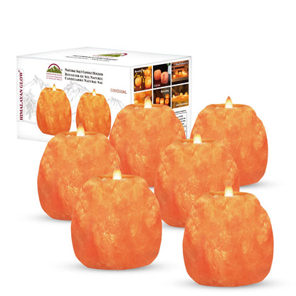 Himalayan Glow Candle Holders, Himalayan Salt Tea Light Candle Holders - 6 Pack
