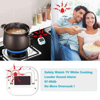 Uigos 2 Pack Digital Kitchen Timer II 2.0, Big Digits, Loud Alarm, Magnetic Backing, Stand, for Cooking Baking Sports Games Office (White) (2 Pack)