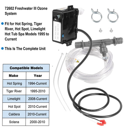 Hihitomorrow 72602 Complete Ozonator Unit Ozone Generator Replacement Parts for Watkins Freshwater III Ozone System Fit for Hot Spring Spas & Hot Tub Models 1995 to Current