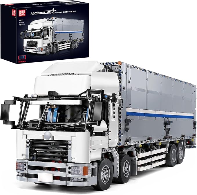 Mould King 13139 Engineering Truck Toy Building Sets Designed by Madoca1977 Large MOC RC Clamping Blocks Construction Set Remote Controlled Wing Body Truck Car with 8 Engines Kit 4166 Pieces