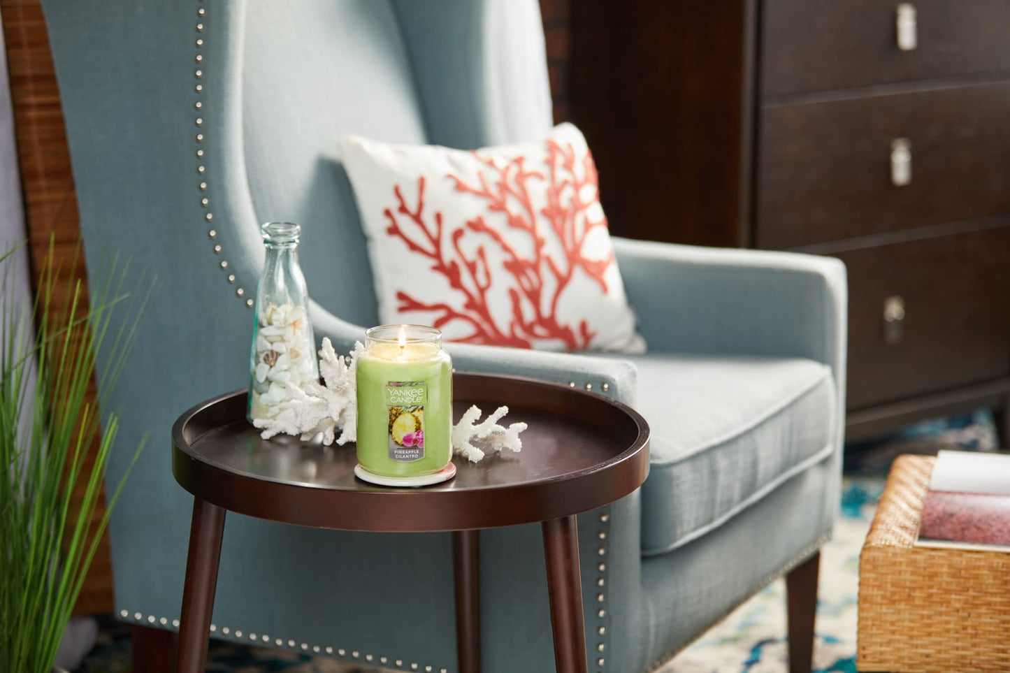 Yankee Candle Pineapple Cilantro Scented Classic 22oz Large Jar Single Wick Candle Over 110 Hours of Burn Time