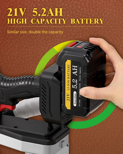 Moonshan Cordless Bag Closer Machine, Adjustable Speed Industrial Bag Closing Machine Bag Sewing Machine Aluminum Alloy for Packing Woven Bags Leather GS8-074D