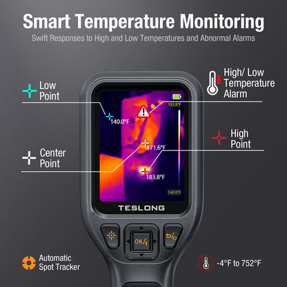Teslong TTM120S Thermal Imaging Camera, Super Resolution 240 x 180, 3.2" LCD Screen Handheld 25 HZ Refresh Rate Infrared Imager, 120 x 90 IR Resolution
