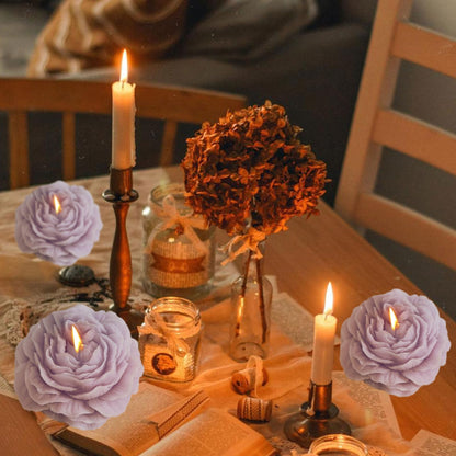 Peony Flower Shape Candles 1 Pack Soy Wax Decorative Candle for Bedroom Home Scented Candle Gift to Friends Family (Purple)
