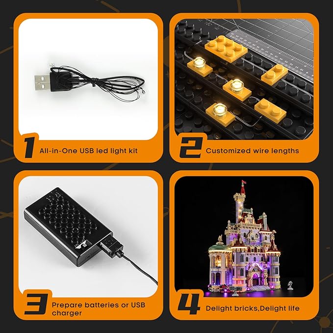 LIGHTAILING Light for Lego-43263 Beauty and The Beast Castle - Led Lighting Kit Compatible with Lego Building Blocks Model - NOT Included The Model Set