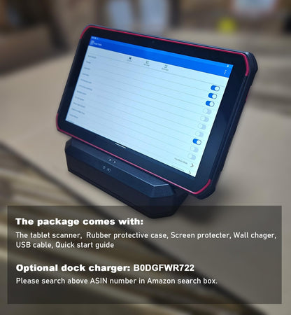 8-inch Rugged Tablet Scanner, Android 13 Enterprise Tablet with Integrated Honeywell N6703 1D & 2D Bar Code Scanner Engine, WiFi & 4G LTE, for Warehouse Inventory Tracking