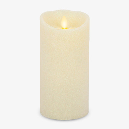 Luminara Glitter Flameless Candle Pillar (Ivory, 3.5" x 7")