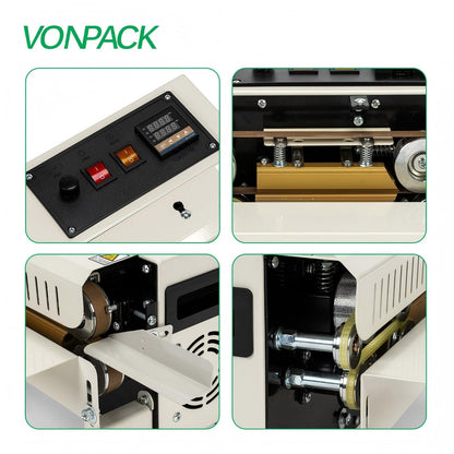 VONPACK FR-400 Commercial Heat Sealer Machine, 110V Heat Sealing Machine with Adjustable Temp&Speed Control, Bag Sealer Machine with Display Screen, Sealer Machine for Food Tea Kitchen