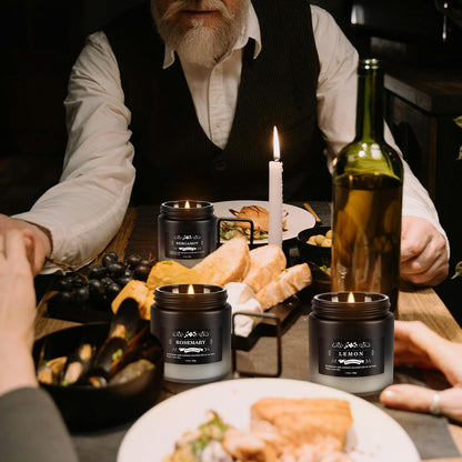 Fclayvts Scented Candles Set - 24 Pack Black&White Men Candles for Home Scented, 3.5 oz, Aromatherapy Soy Candle Gifts Set for Men, Birthday, Valentine, Christmas, Anniversary Present for Him