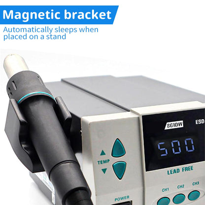 861DW Hot Air Rework Station,1000W Hot Air Station, 110V Desoldering Gun Hot Air Soldering Station Can Be Used for BGA Chip Soldering, Digital Maintenance (With 7 Nozzles)