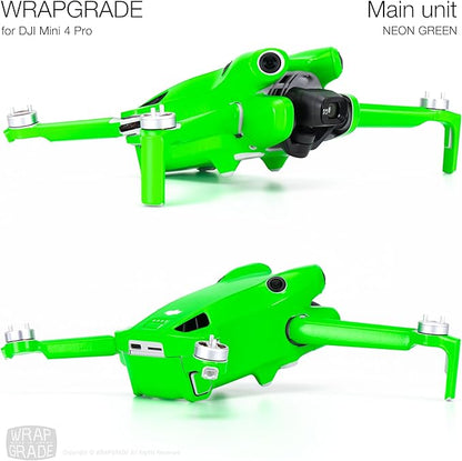WRAPGRADE Skin Stickers Compatible with DJI Mini 4 Pro | Full Wrap (Neon Green)