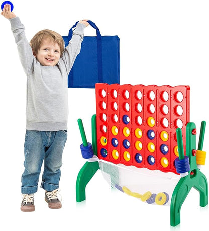 1.9 Feet Giant 4 in A Row Game Jumbo 4-to-Score Connect Game Set for Kids &amp Adults Outdoor Yard Lawn &amp Indoor Floor Play Family Game Night &amp Party Board Games Grand Birthday Easter Gif