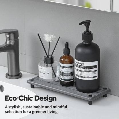Sink Caddy Kitchen Sink Organizer, Water Absorbing Stone Tray for Sink,Diatomite Bathroom Counter Tray,Faucet Drying Mat Protector Coaster Soap Dish Rack Riser Vanity Dispenser Sponge Holder,10" x 4"