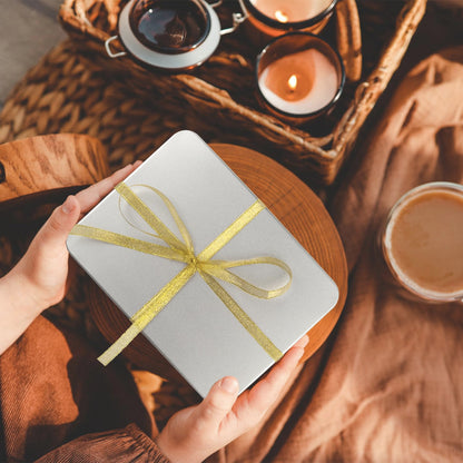 Coobbar Empty Metal Tins Box with Lid,3 Pack Metal Tins Cans Storage Container for Treats, Gifts, Candle, Favors and Crafts, Silver (8.6 x 6.3 x 2.5 Inches)